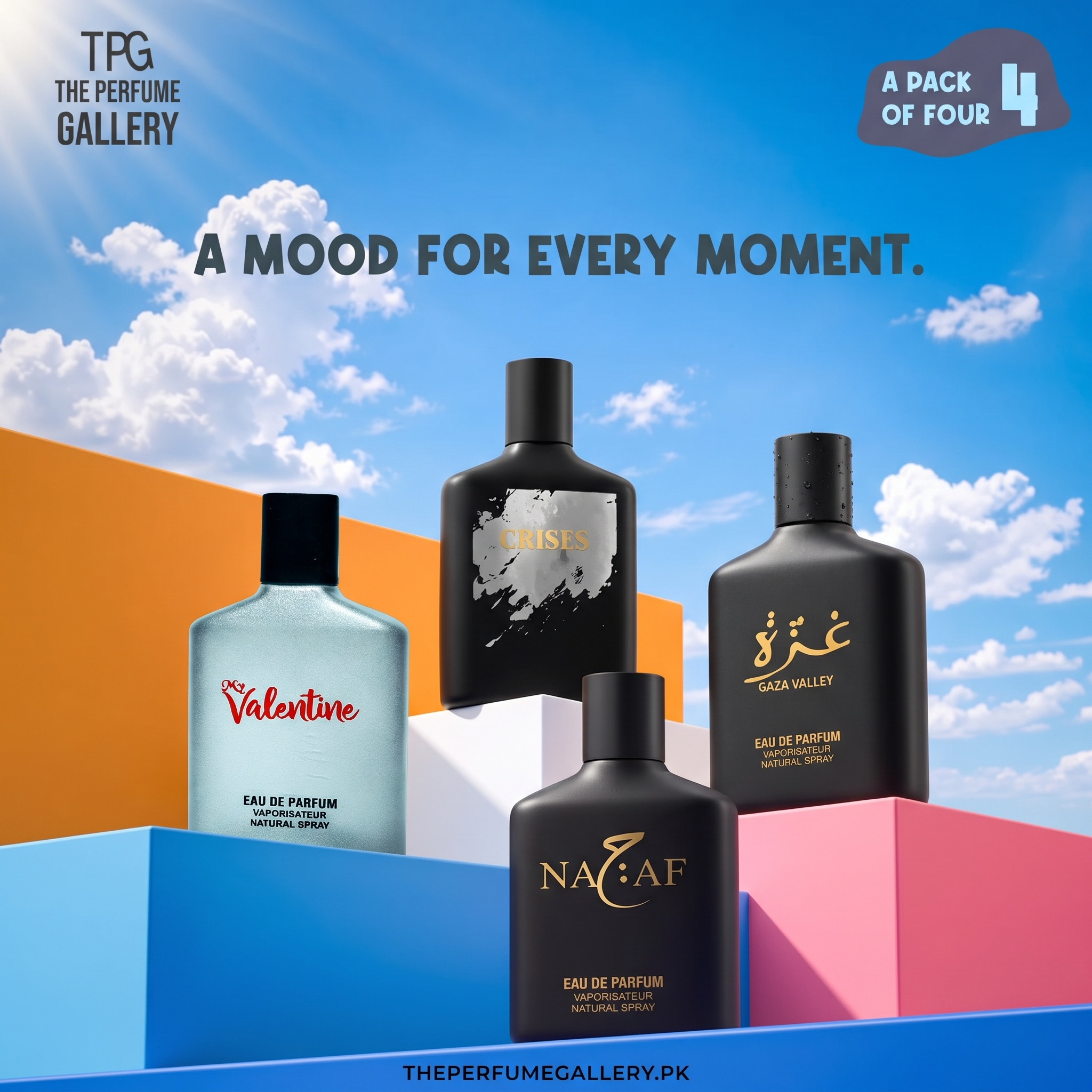 The Fragrance Pack Of 4: Gaza, Pacific, Mashad & valentine