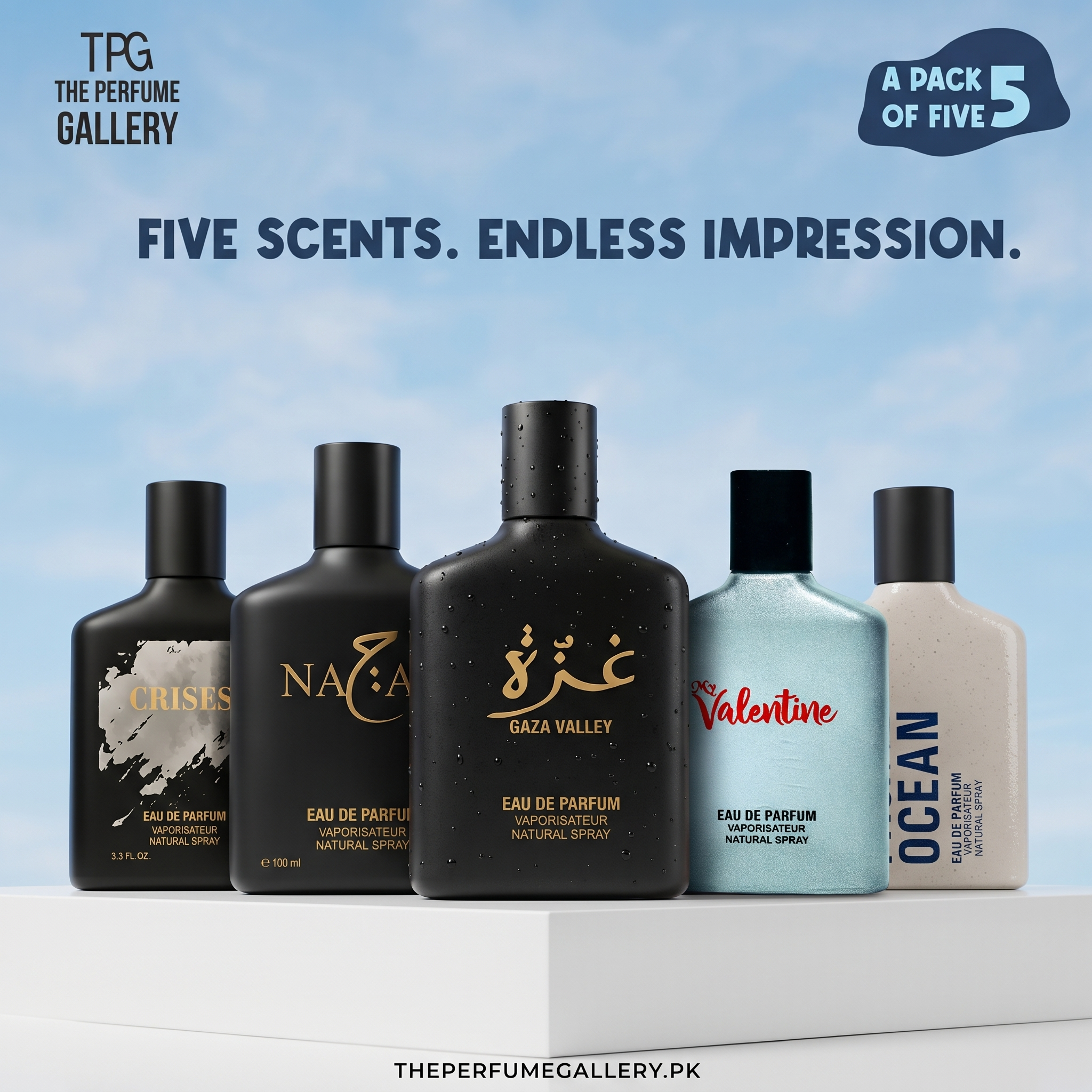 The Fragrance Pack Of 5: Pacific, Gaza, Crises, Najaf & valentine